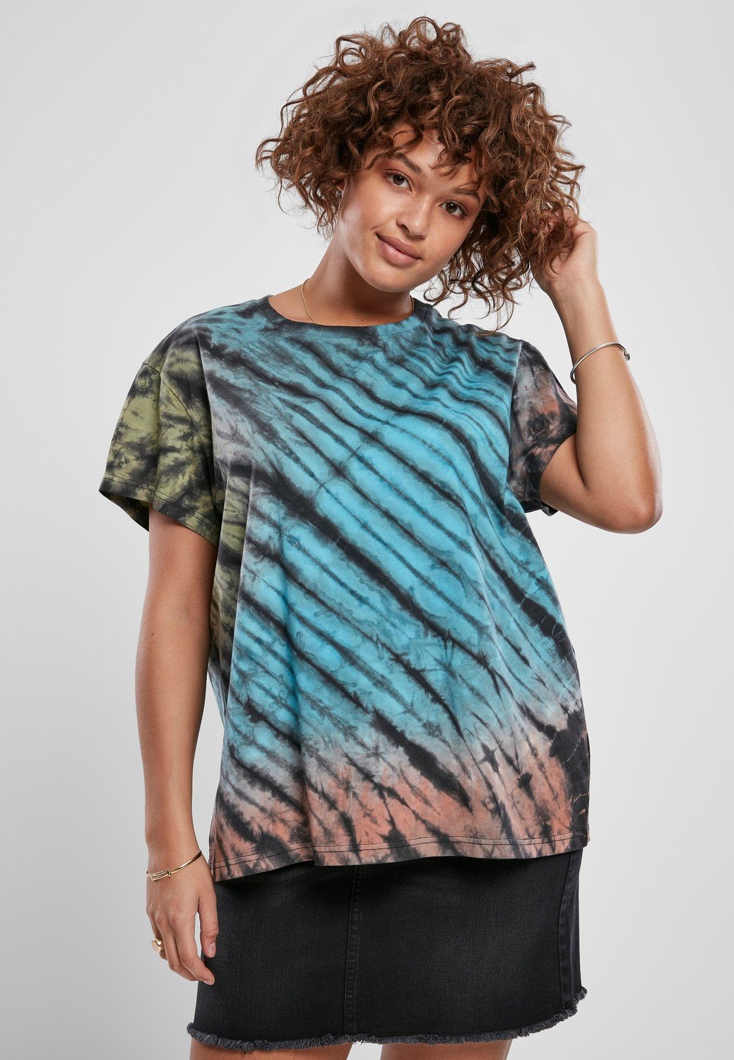 Dámské tričko Tie Dye Boyfriend Tee černé