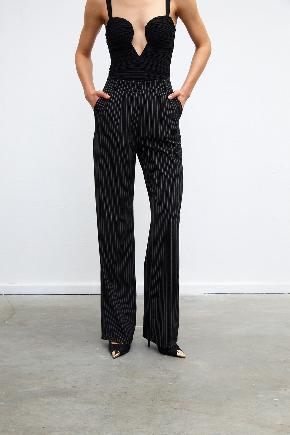 VATKALI Striped fabric trousers