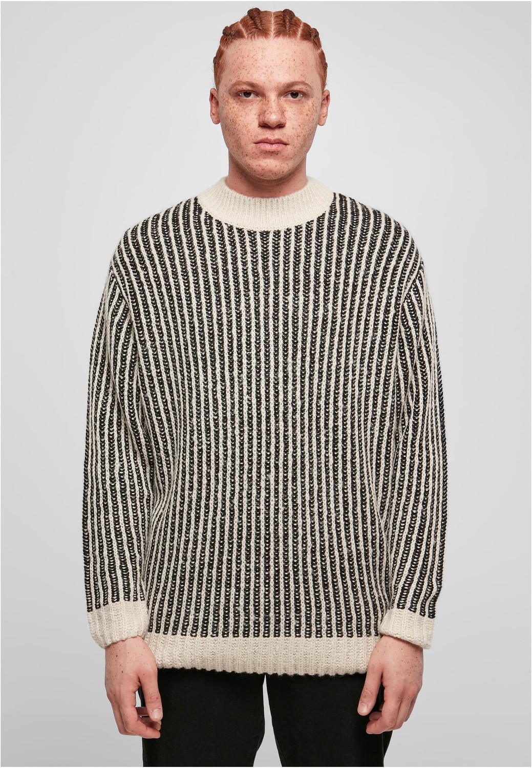Oversized Two Tone Sweater whitesand/black