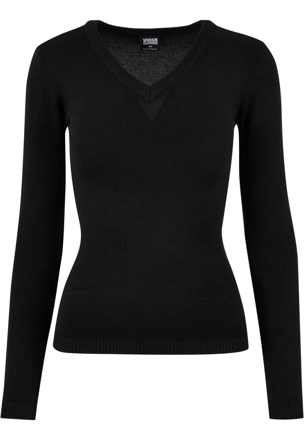 Ladies Knitted V-Neck Sweater black