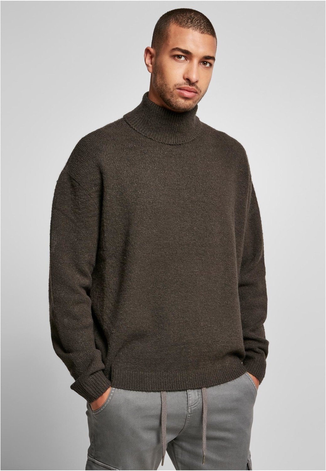 Oversized Roll Neck Svetr Blackbird