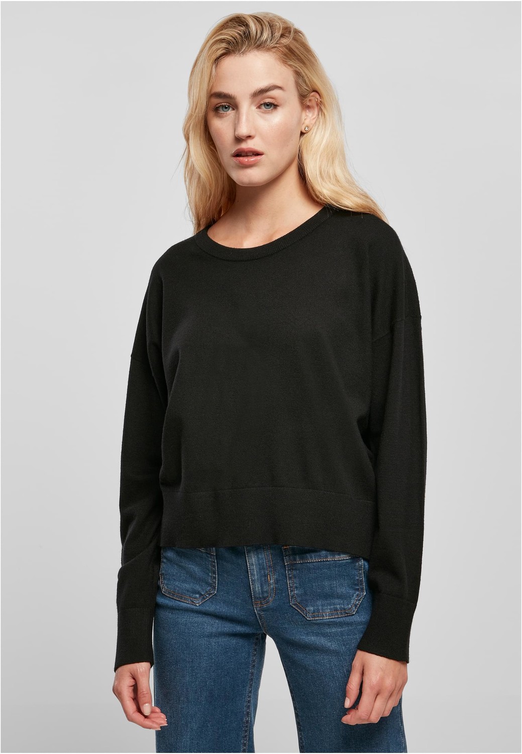 Ladies Eco Viscose Oversized Basic Sweater black