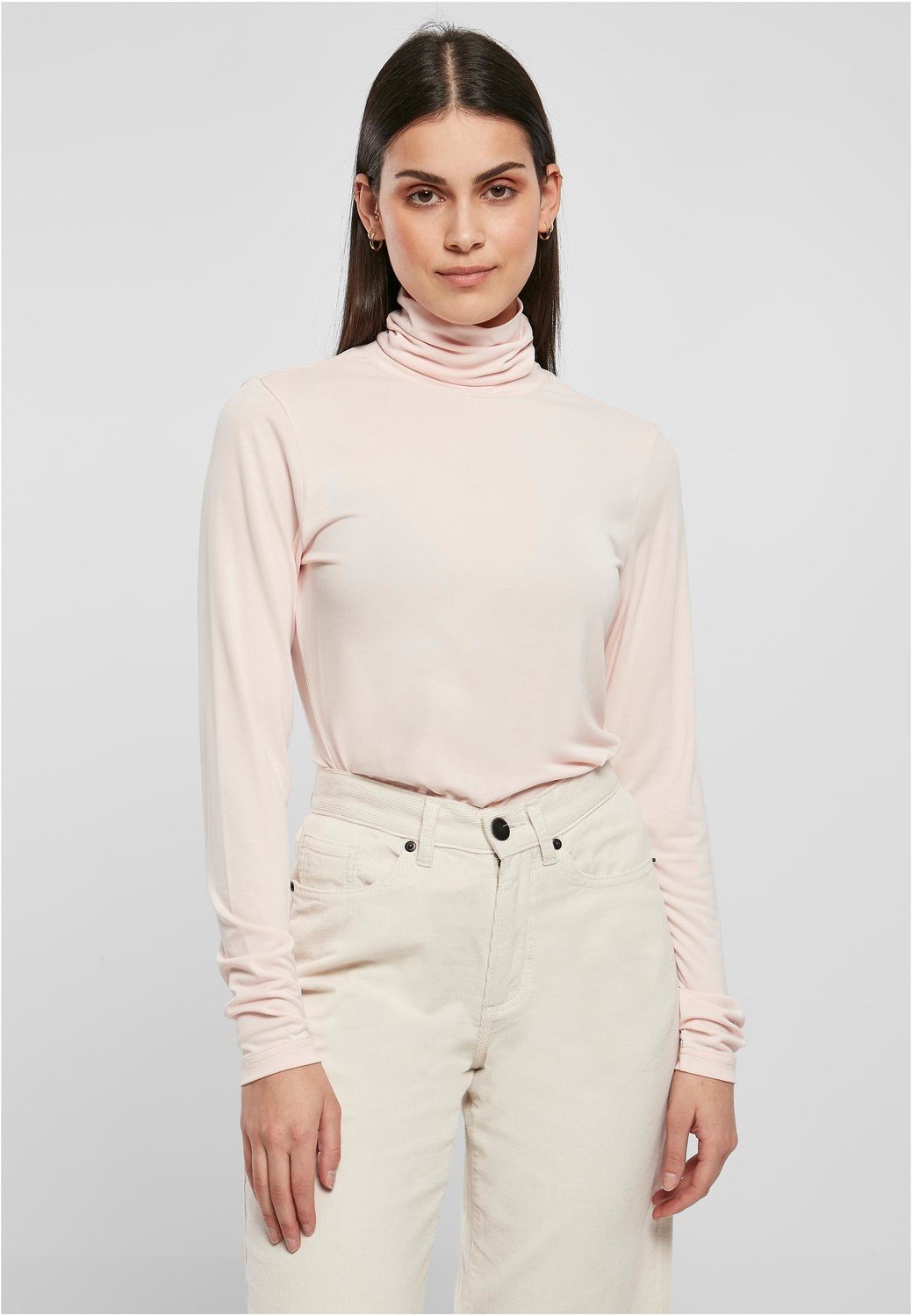 Ladies Modal Turtleneck Longsleeve pink