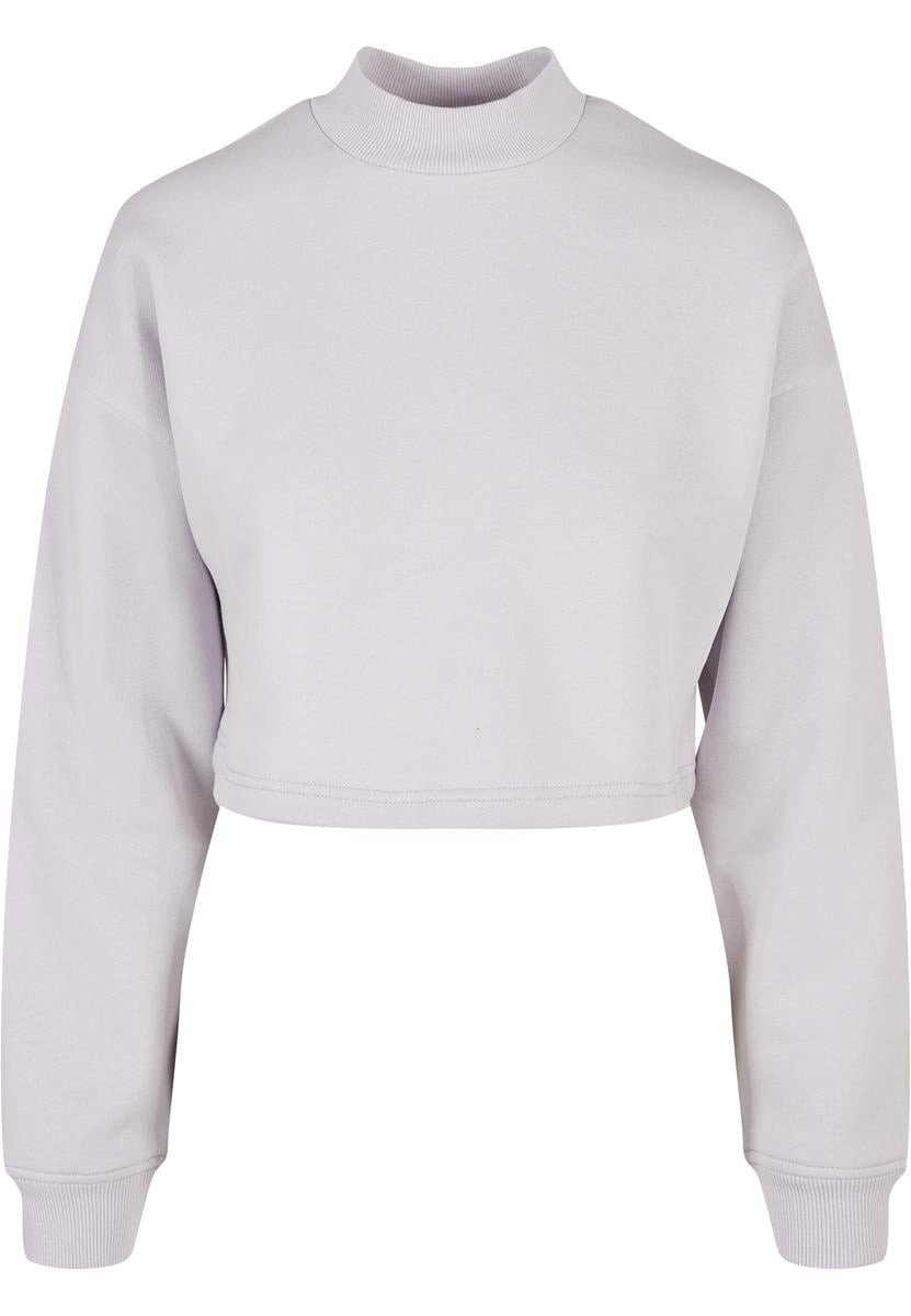 Dámský ostříhaný oversized potit High Neck Crew soft lilac