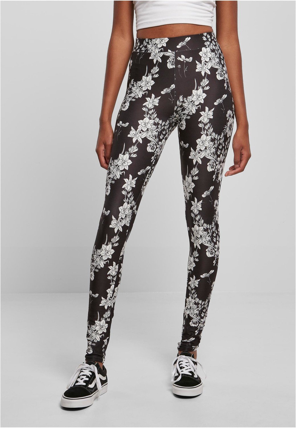 Ladies Soft AOP Leggings blackflower