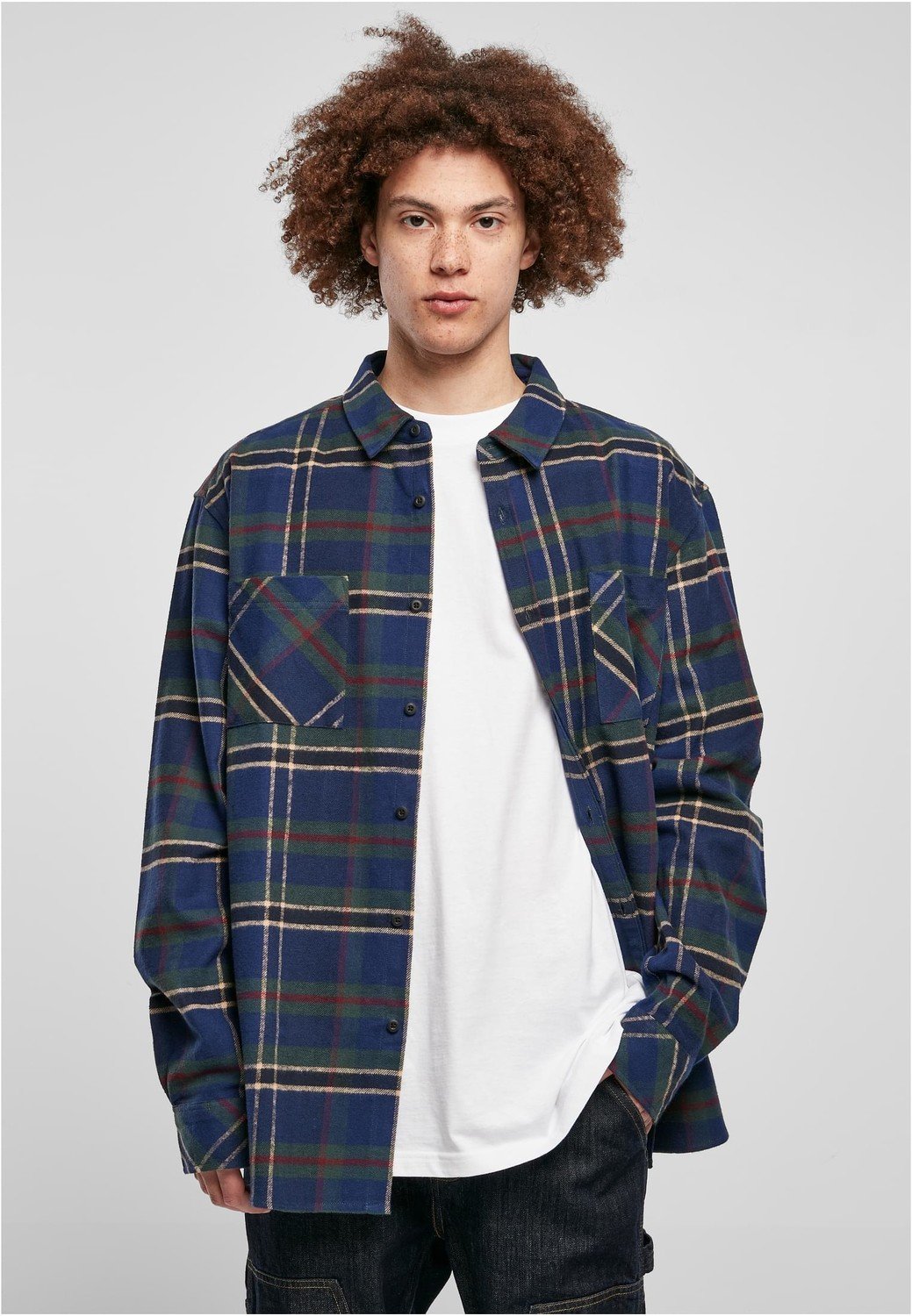 Checked Mountain Shirt darkblue/bottlegreen