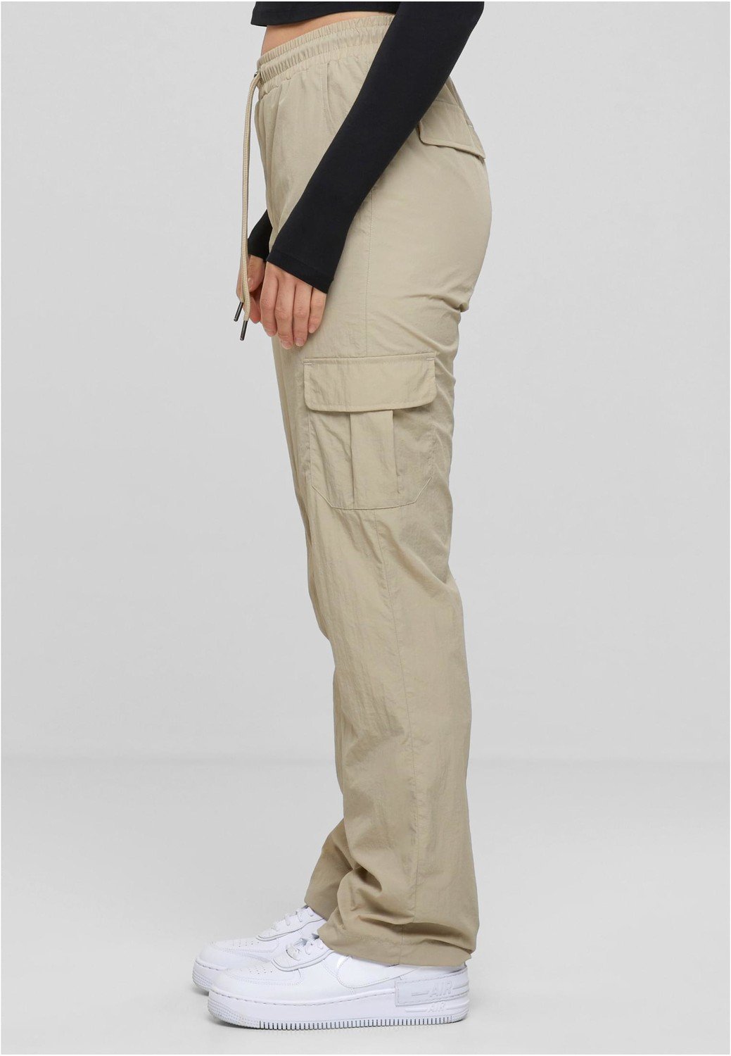 Ladies Nylon Cargo Pants concrete