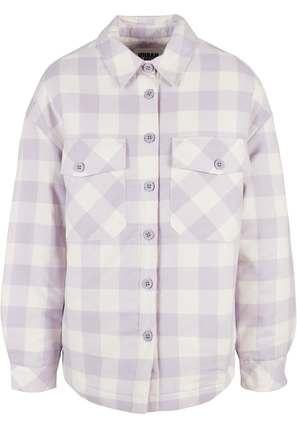 Dámská flanelová vycpaná overshirt whitesand/softlilac