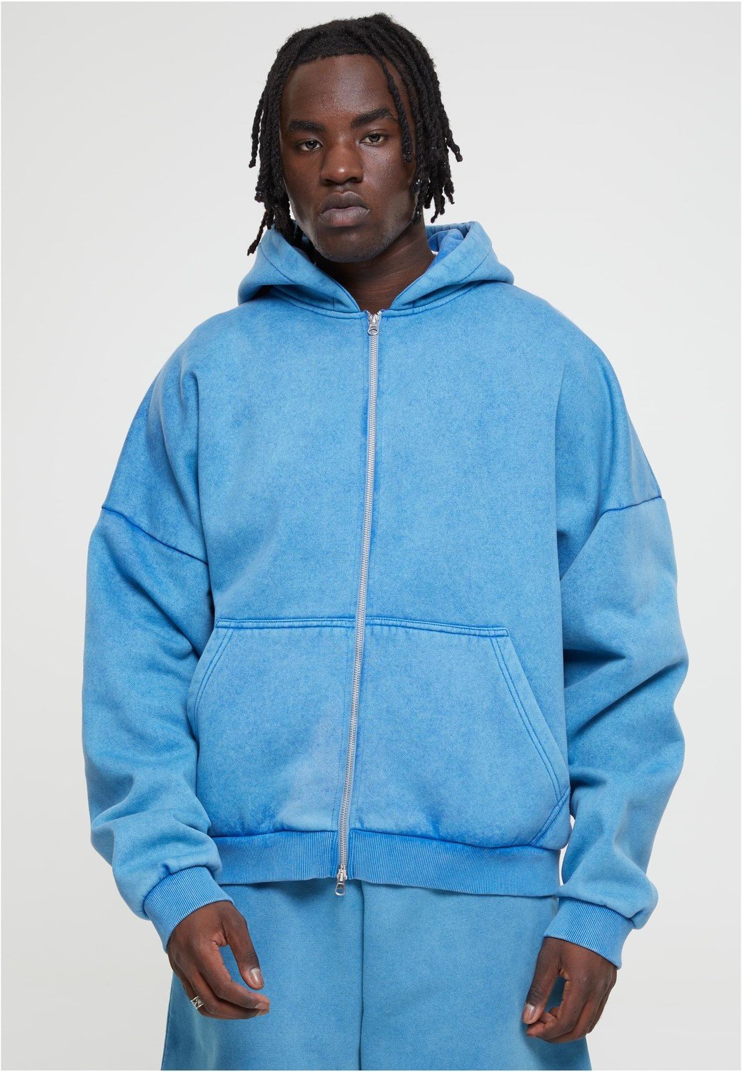 Heavy Sand Washed 90's Zip Hoody royal