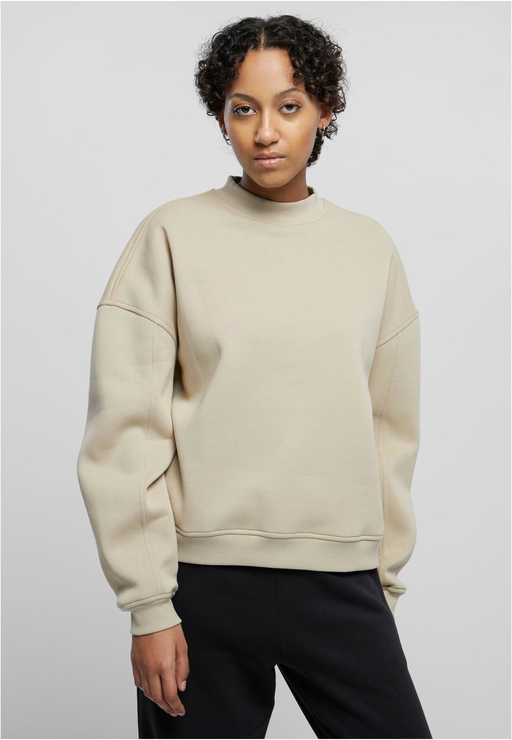 Ladies Oversized Organic Crewneck wetsand