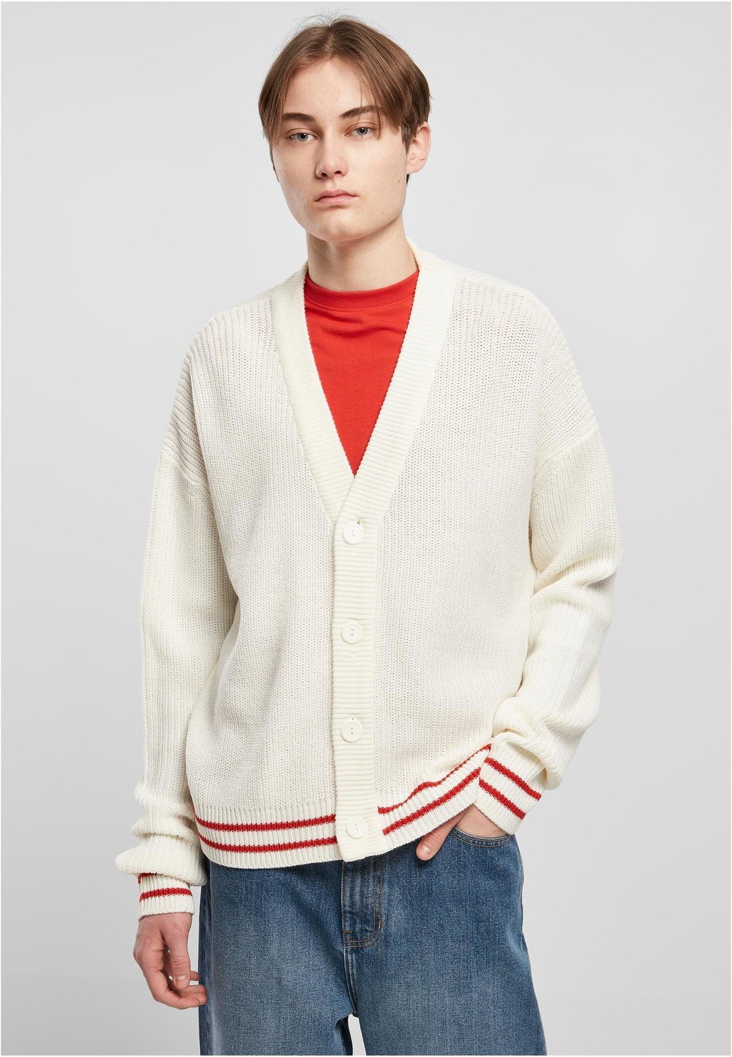 Sporty Boxy Cardigan whitesand