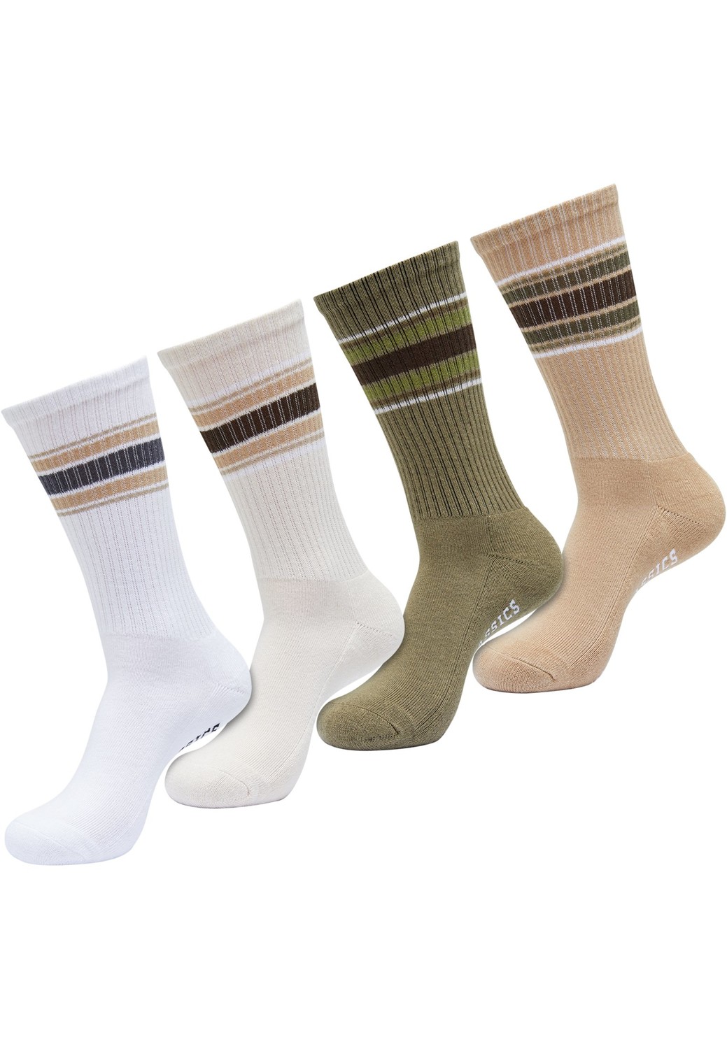 Layering Stripe Socks 4-Pack white/whitesand/tiniolive/unionbeige