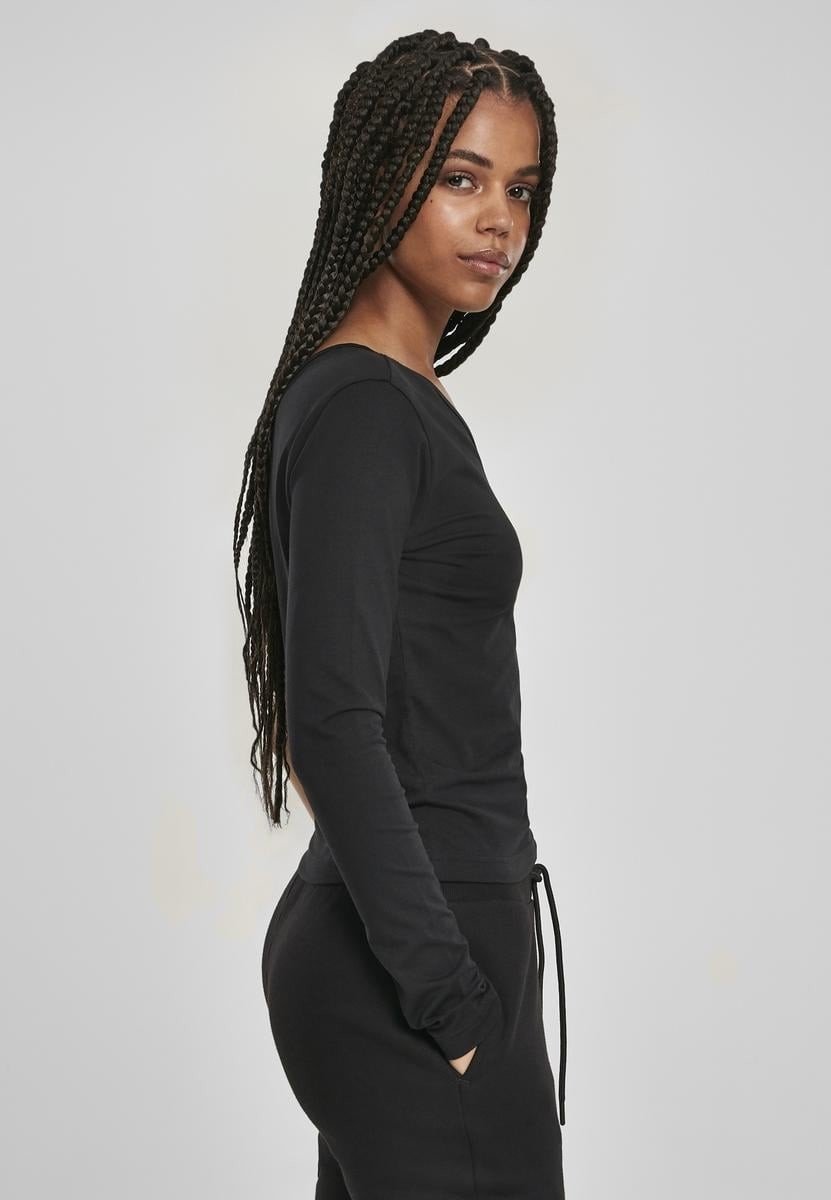 Dámský asymetrický dlouhý rukáv černý