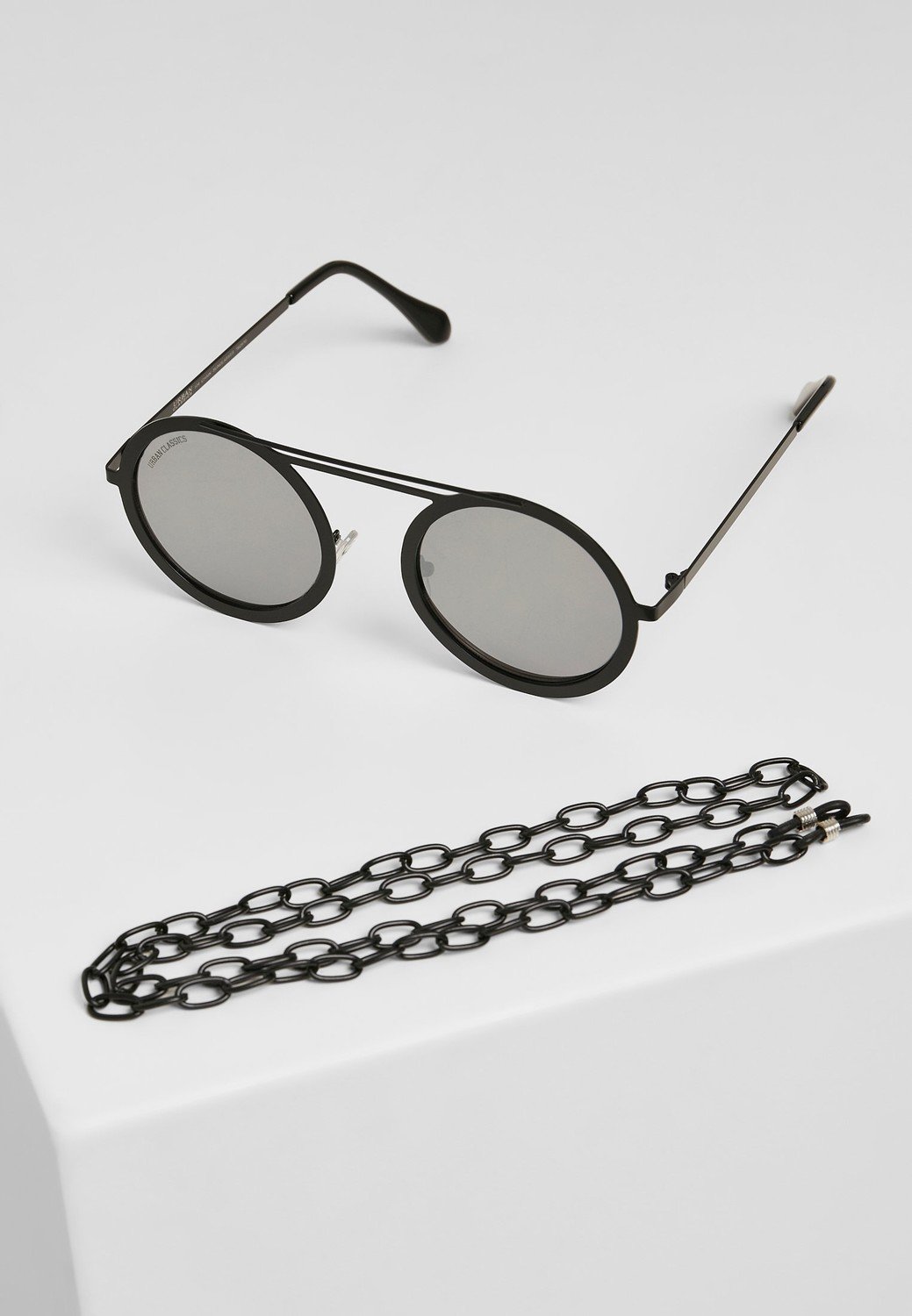 104 Řetízkové sluneční brýle stříbrné zrcadlo/černé