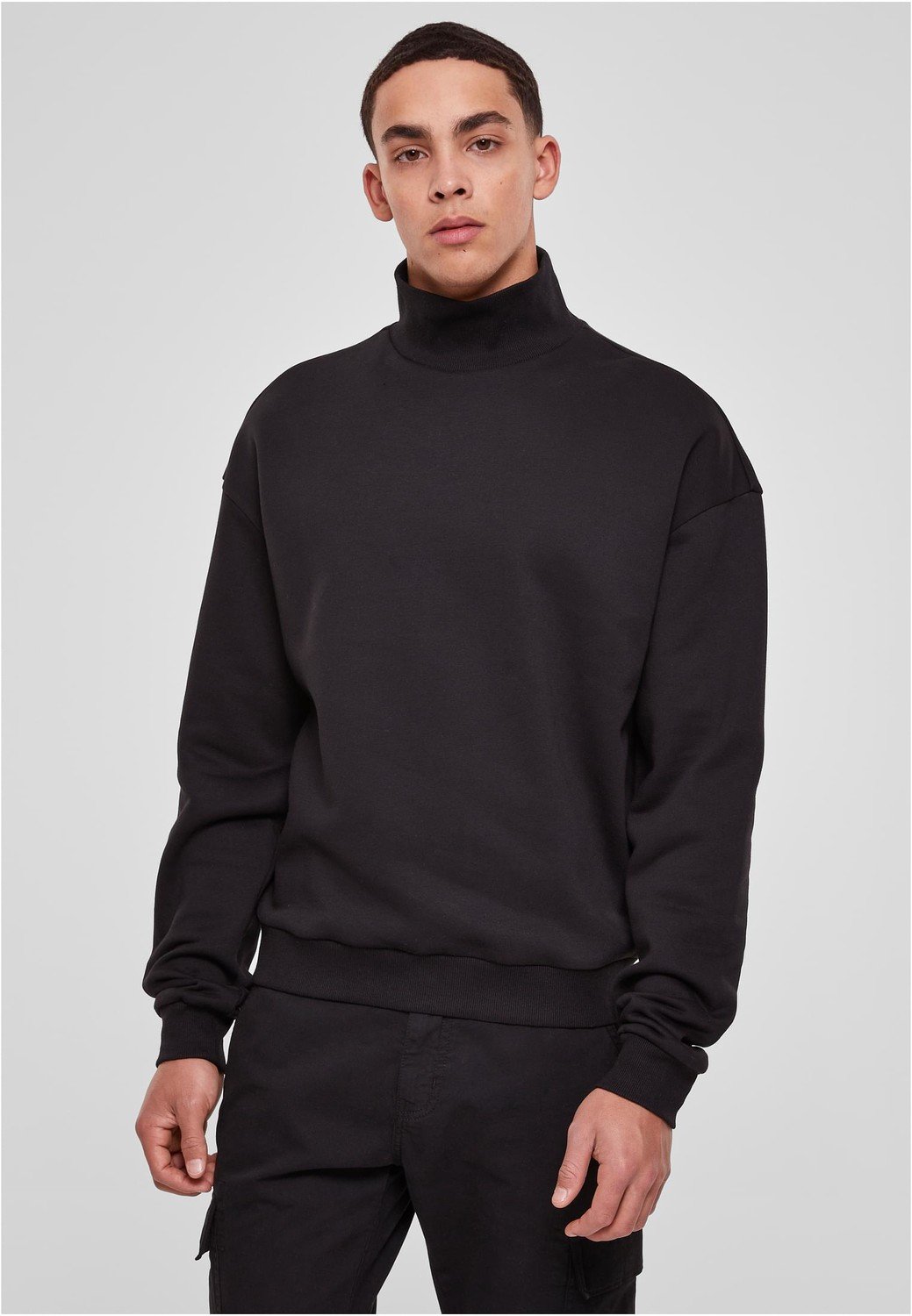 High Rib Neck Crew black