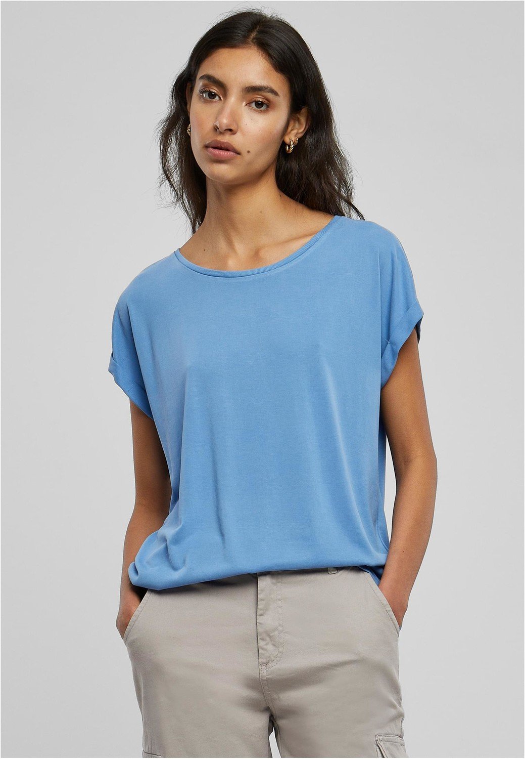 Ladies Modal Extended Shoulder Tee horizonblue