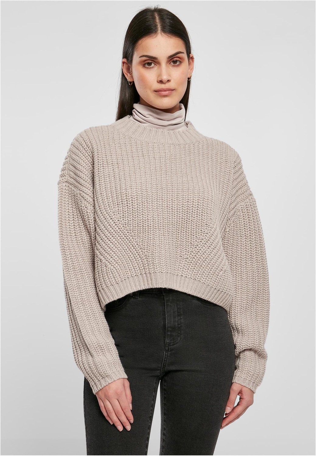 Ladies Wide Oversize Sweater warmgrey