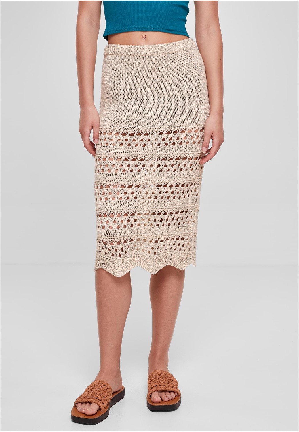 Ladies 3/4 Crochet Knit Skirt softseagrass