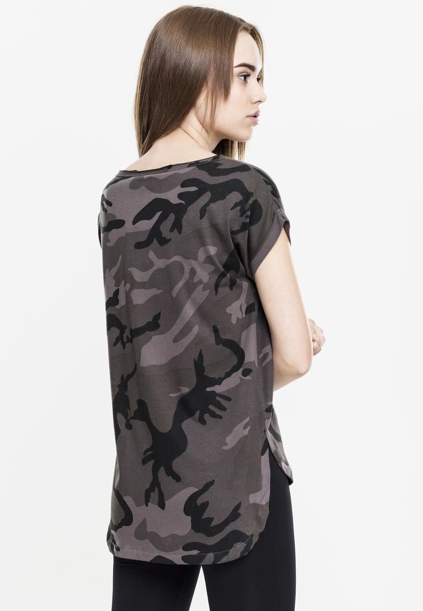 Dámské tričko Camo Back Shaped Tee tmavé camo