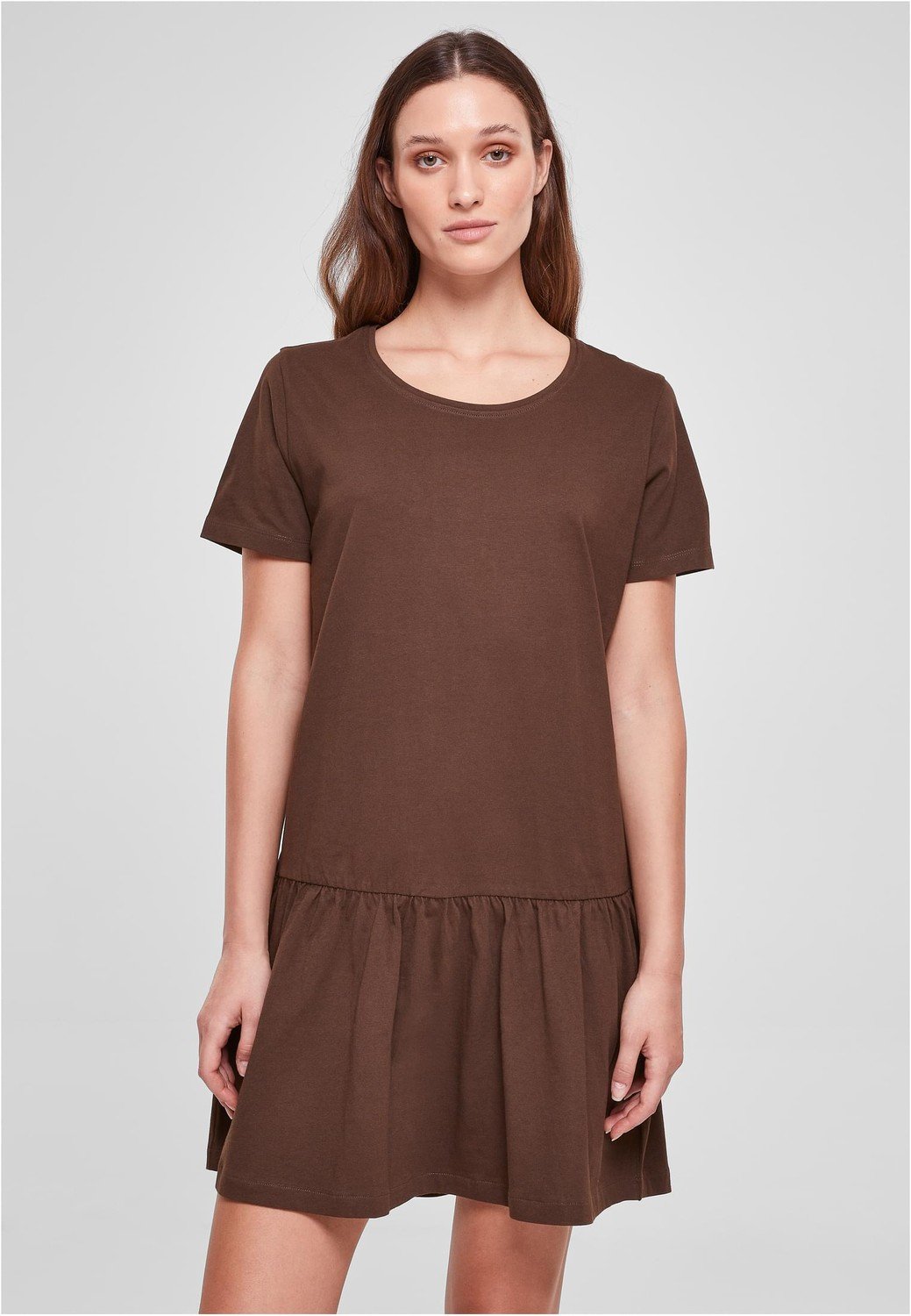 Ladies Valance Tee Dress brown