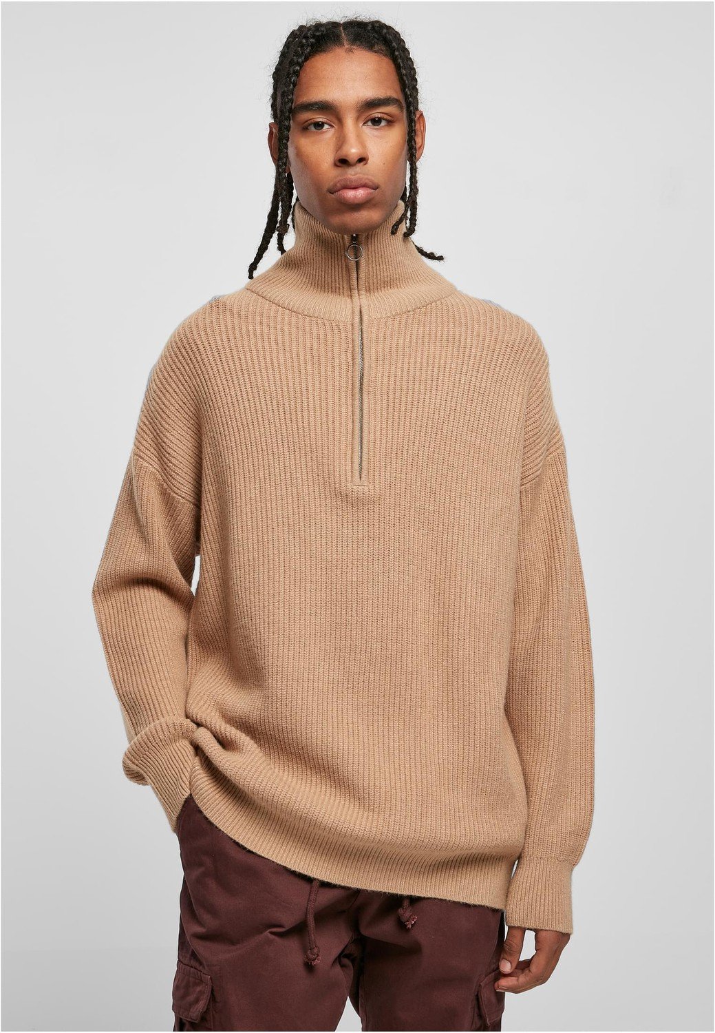 Oversized Knitted Troyer unionbeige