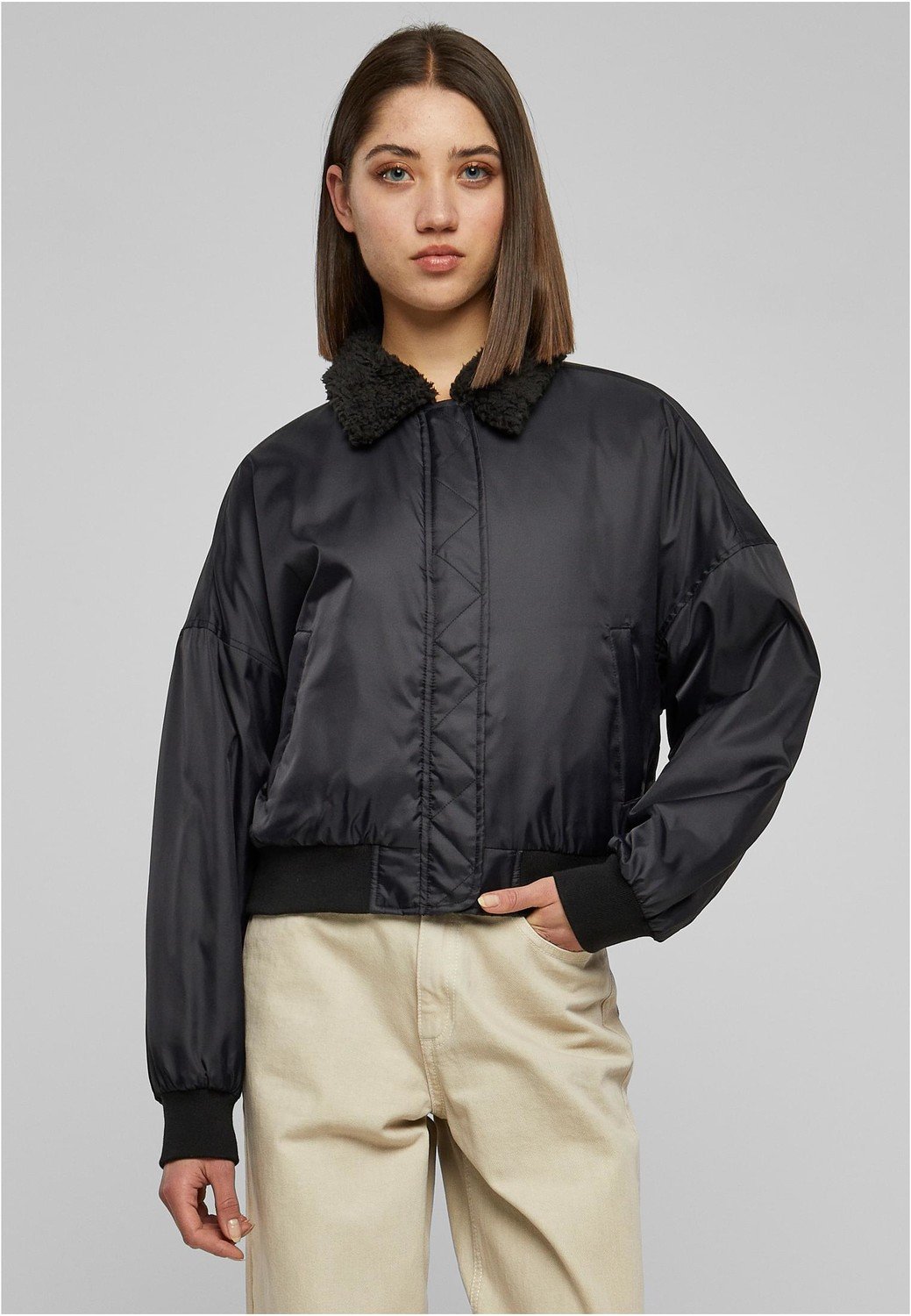 Ladies Pilot Bomber Jacket black/black