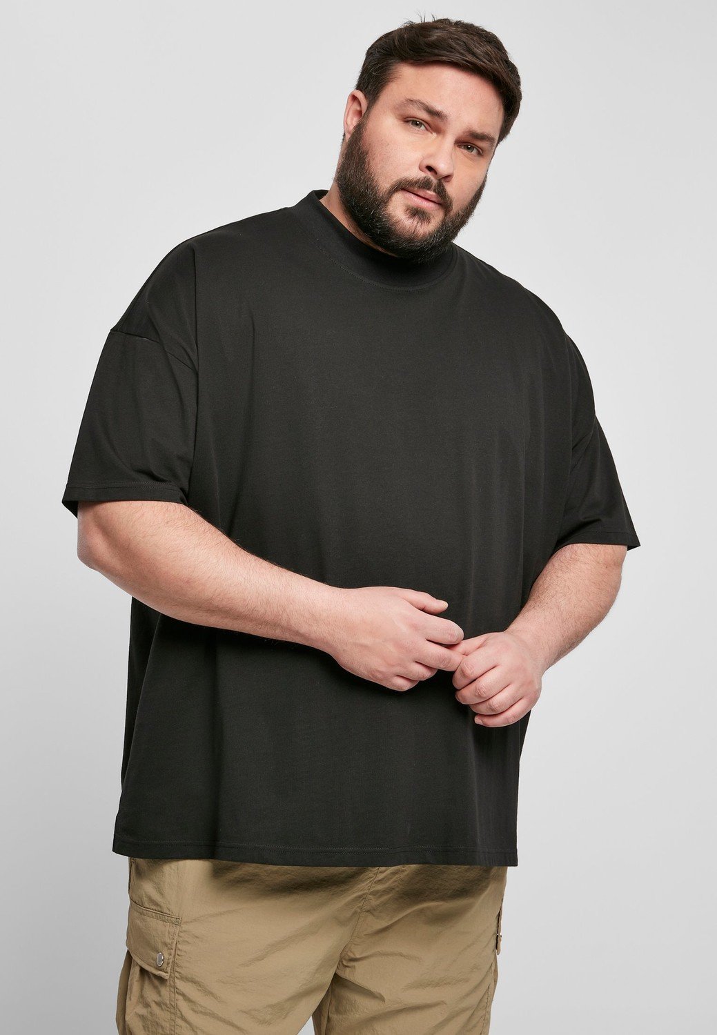 Oversized mock Neck Tee černé