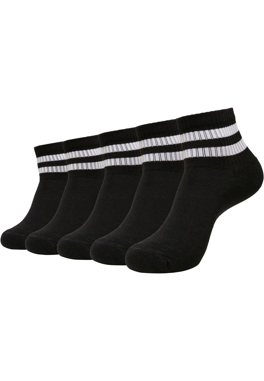 Sporty Half Cuff Logo Socks 5-Pack black