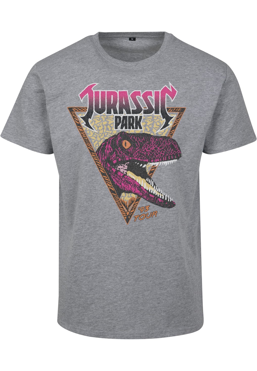 Jurassic Park Pink Rock Tee heather gray