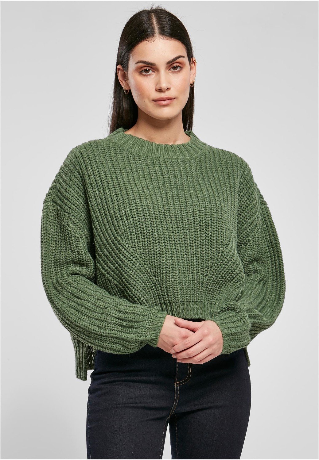 Ladies Wide Oversize Sweater salvia