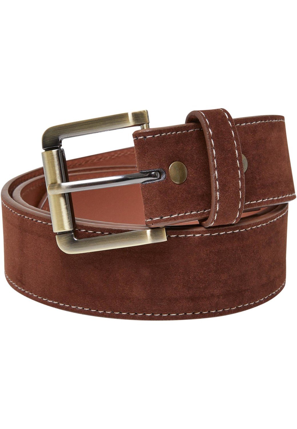 Synthetic Leather Layering Belt brown