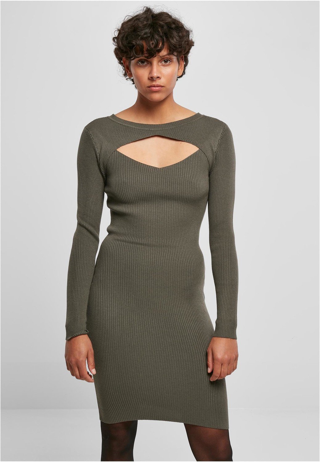 Ladies Cut Out Dress olive