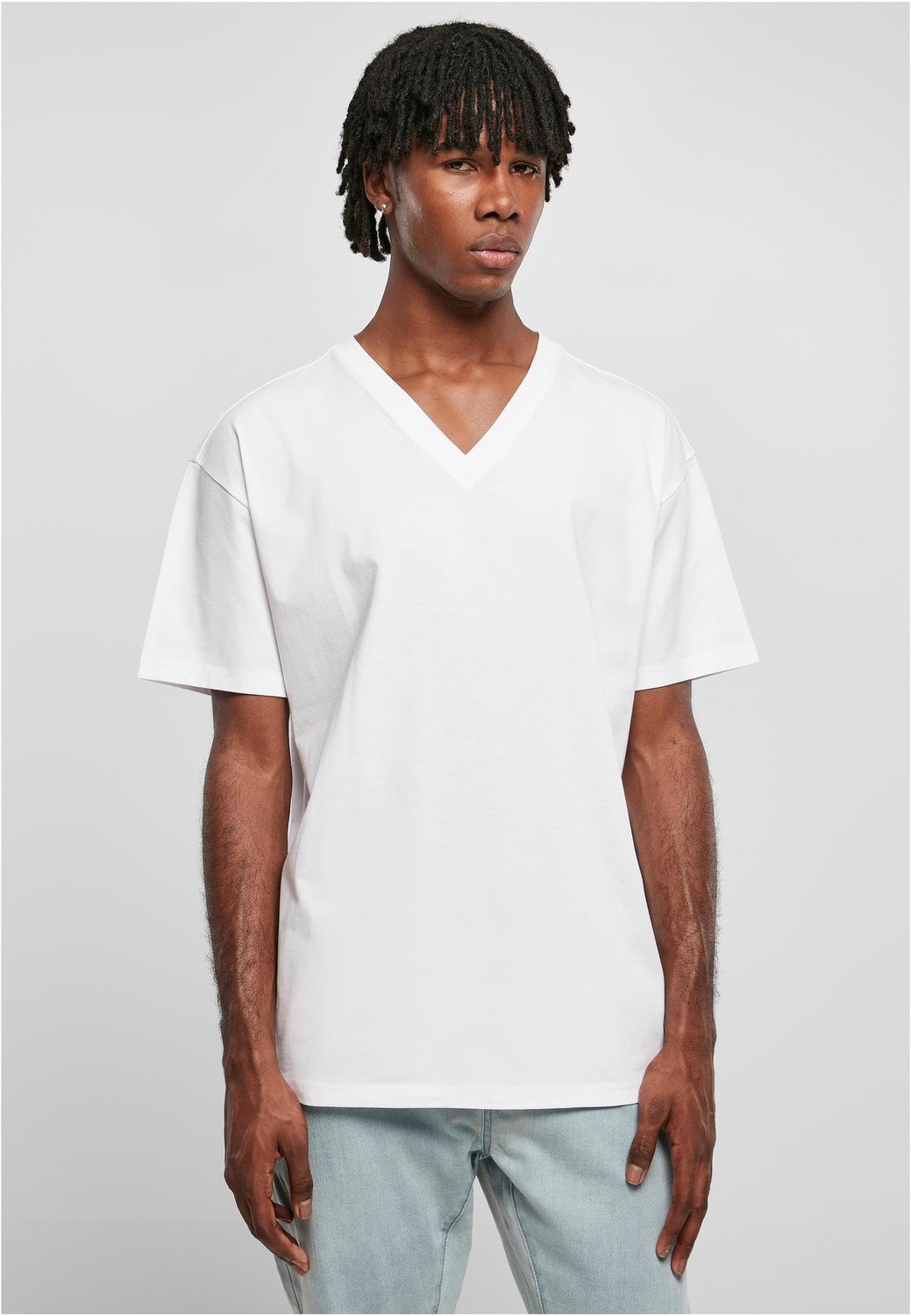 Organic Oversized V-Neck Tee white