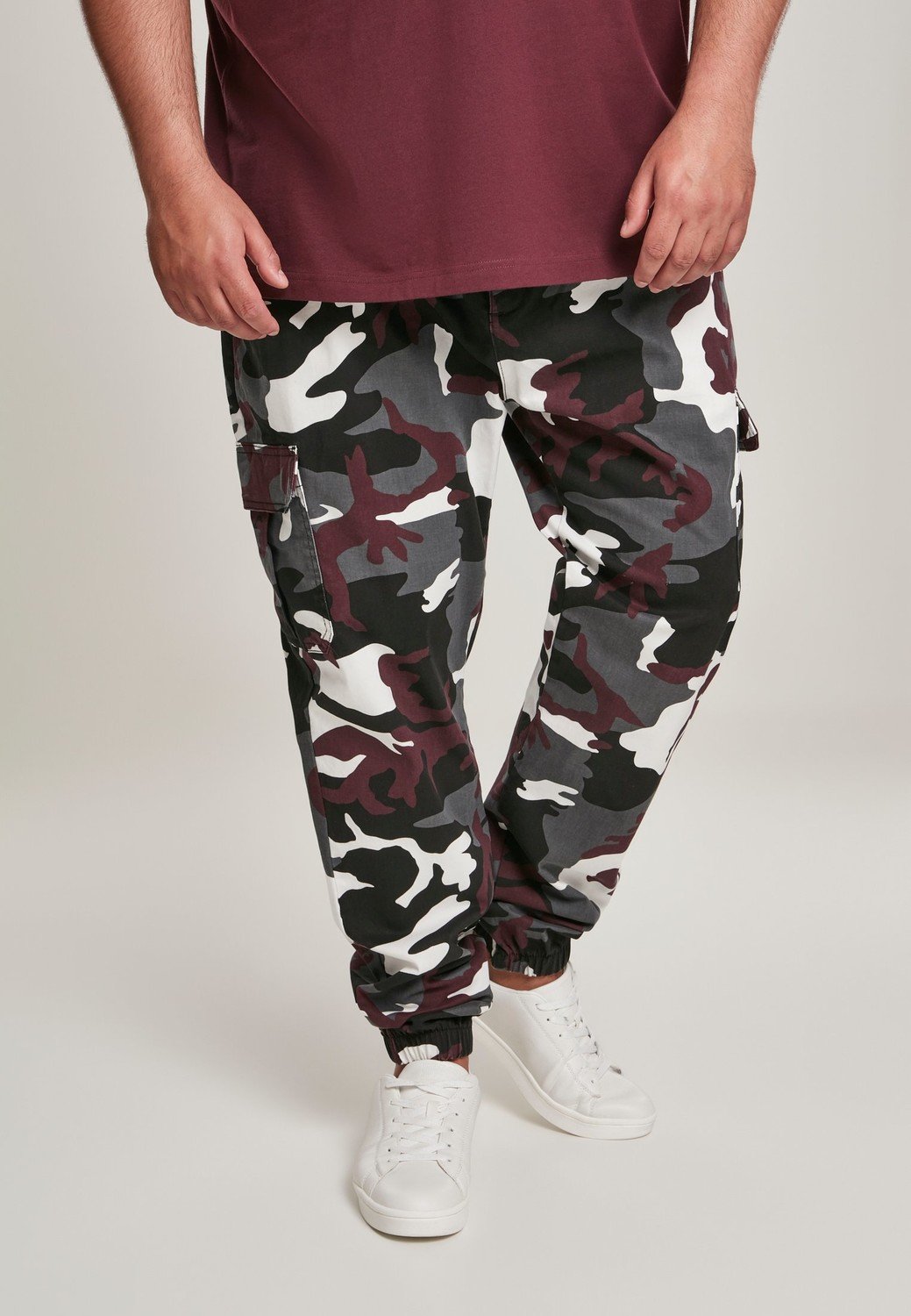 Camo Cargo Jogging Kalhoty 2.0 víno camo