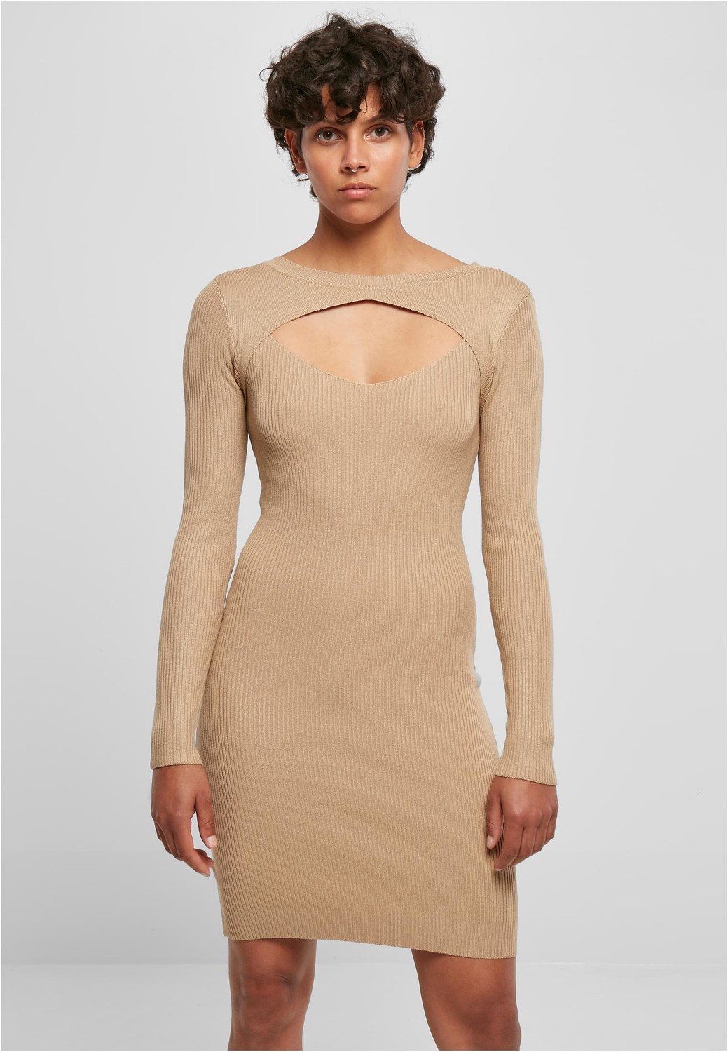 Ladies Cut Out Dress unionbeige