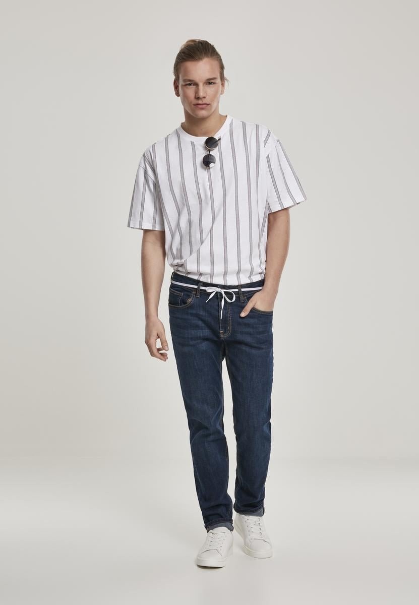 Těžké oversized tričko AOP Stripe bílá/námořnická