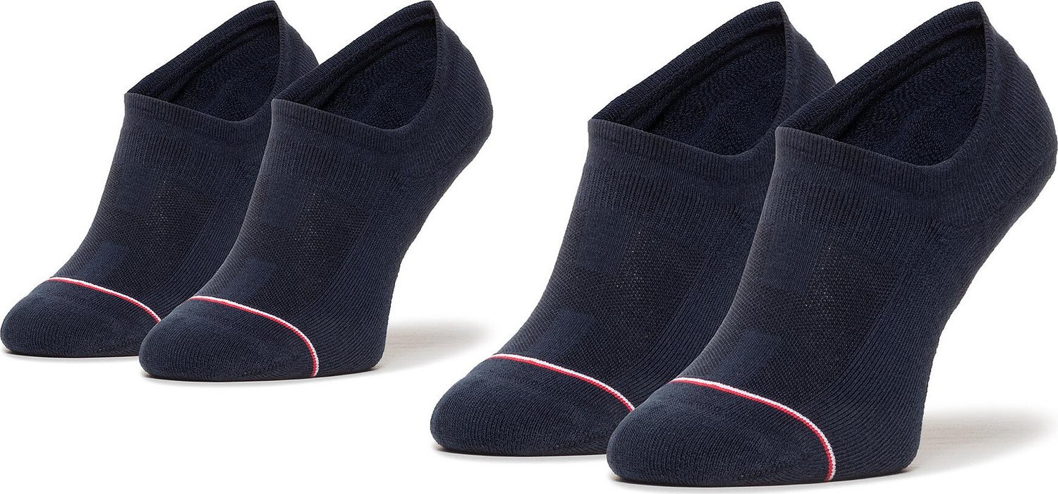 Sada 2 párů pánských nízkých ponožek Tommy Hilfiger 100001095 Dark Navy 322