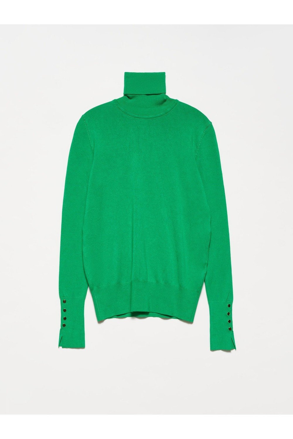 Dilvin 1268 Turtleneck Sleeve Dropped Sweater-green