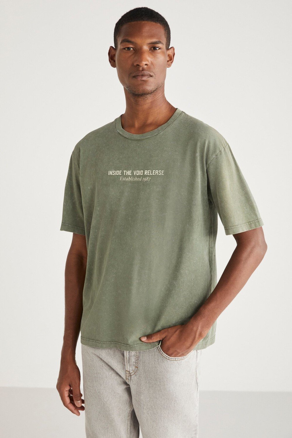 GRIMELANGE Pecky Basic Relaxed Single T-shirt