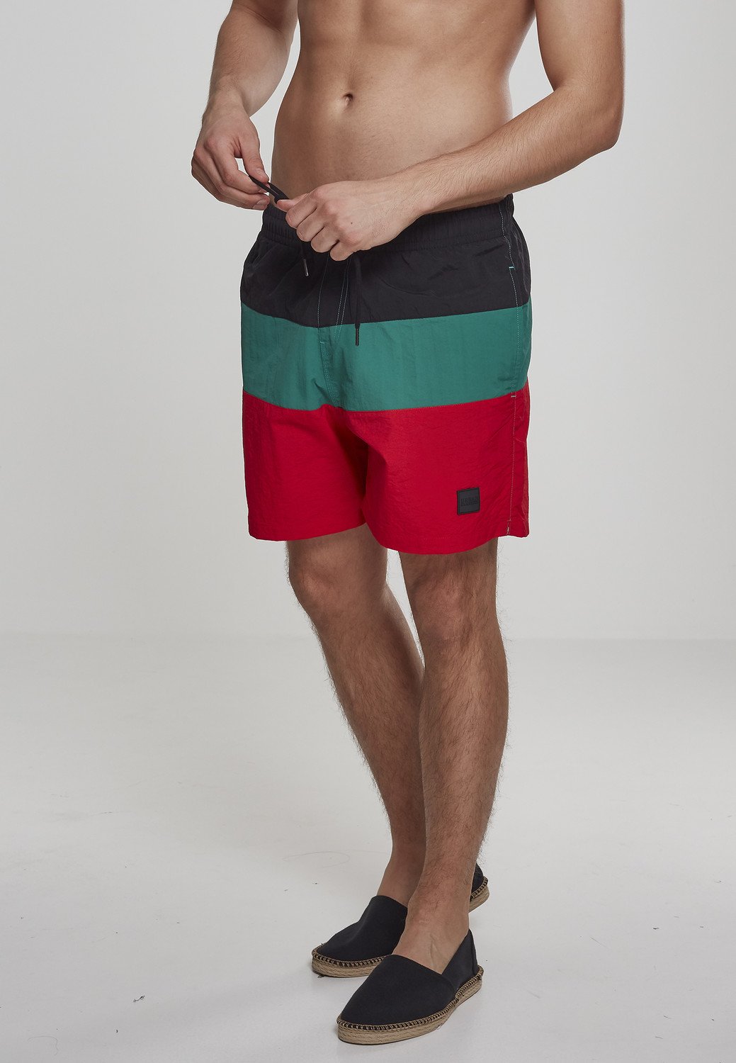 Color Block Swimshorts firered/black/green