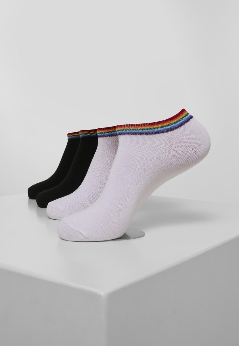 Rainbow Socks No Show 4-Pack black/white