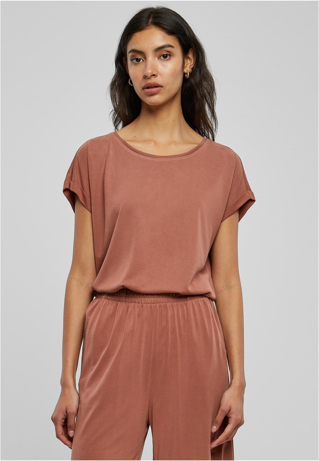 Ladies Modal Extended Shoulder Tee terracotta