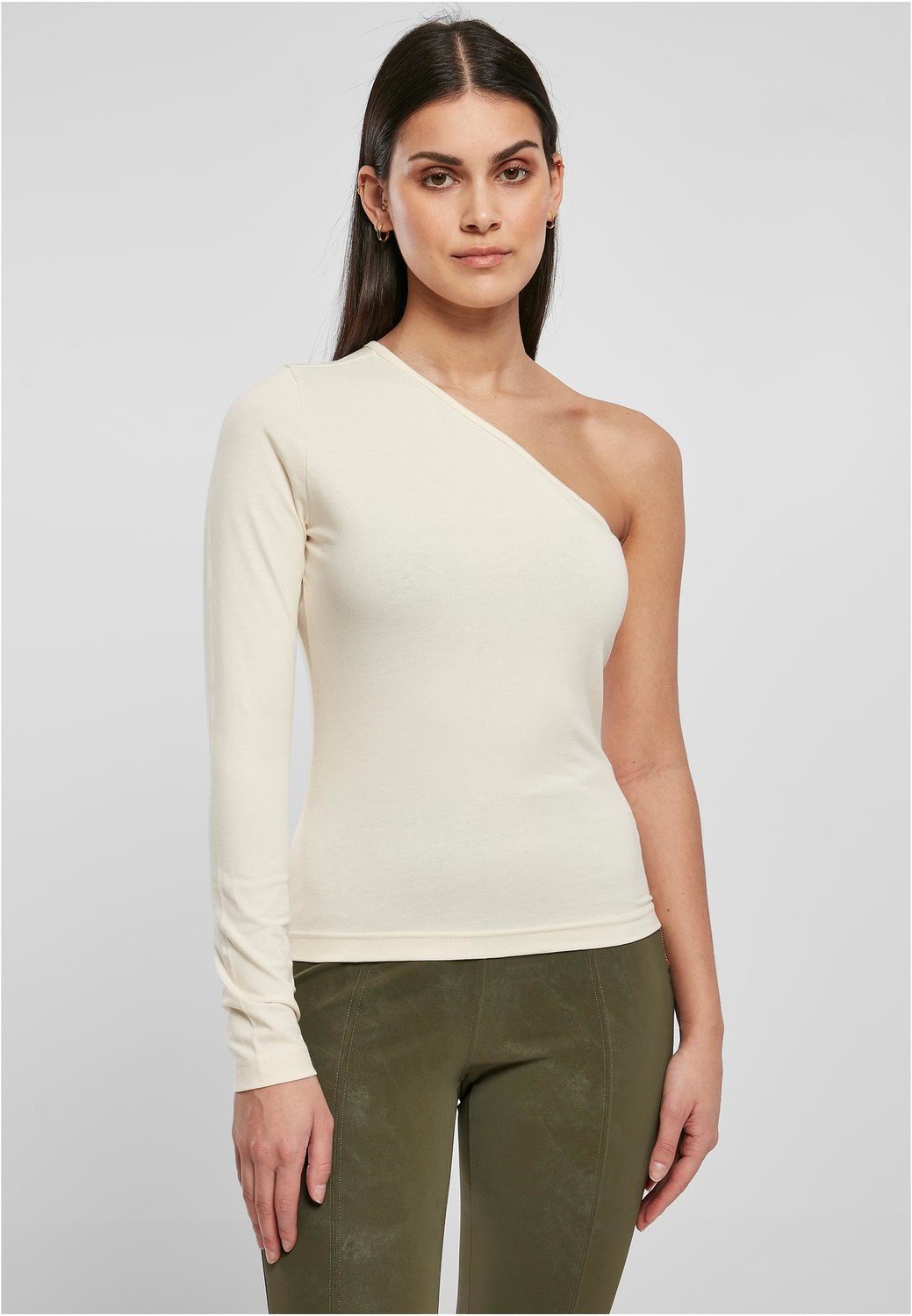 Ladies Asymmetric Longsleeve whitesand