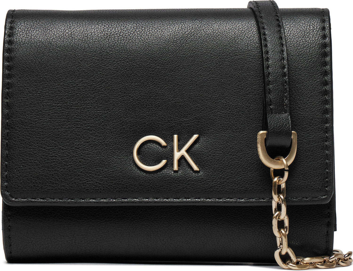 Velká dámská peněženka Calvin Klein Re-Lock Trifold Md W/Chain K60K611458 Ck Black BEH