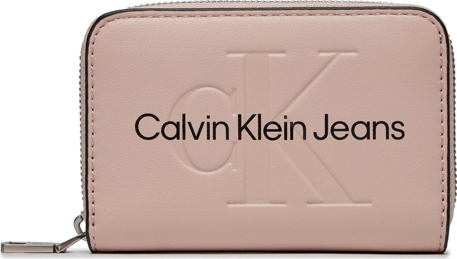 Velká dámská peněženka Calvin Klein Jeans Sculpted Med Zip Around Mono K60K607229 Pale Conch TFT