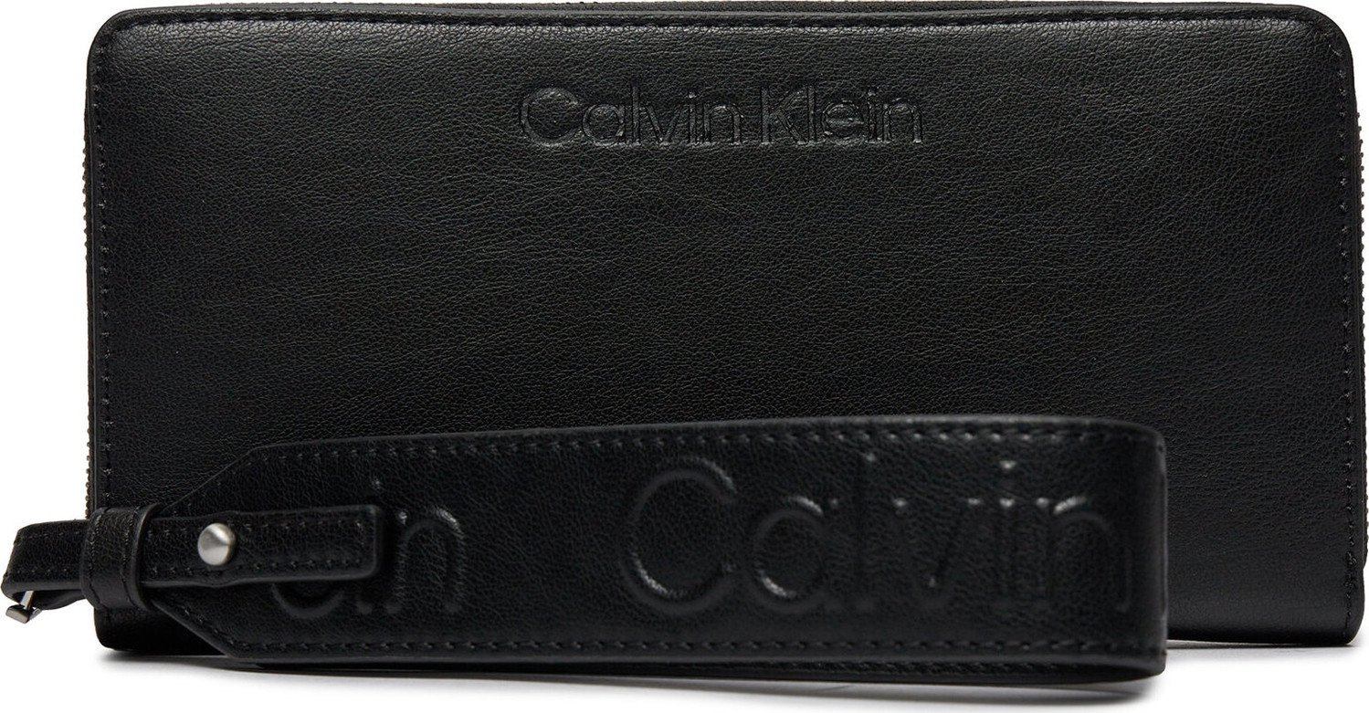 Velká dámská peněženka Calvin Klein Gracie Wallet W/Strap Lg K60K611388 Ck Black BEH