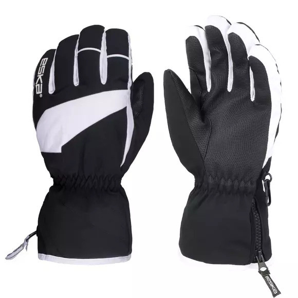 Eska Lyžařské rukavice Mykel black/white 10, Černá / bílá