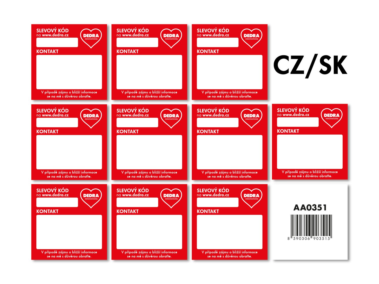 ČR/SK 10 ks etikety, samolepky PRODEJCE  české/slovenské