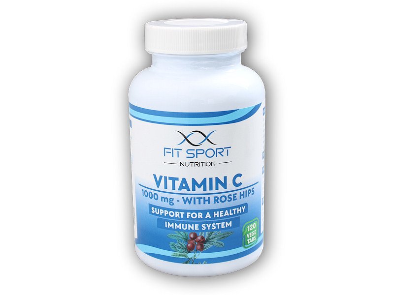 Fit Sport Nutrition Vitamin C 1000mg with Rose Hips 120 vege tabs