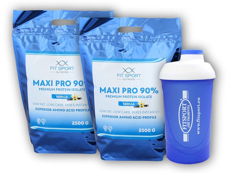 Fit Sport Nutrition 2x Maxi Pro 90% 2500g + šejkr Fitsport Varianta: čokoláda